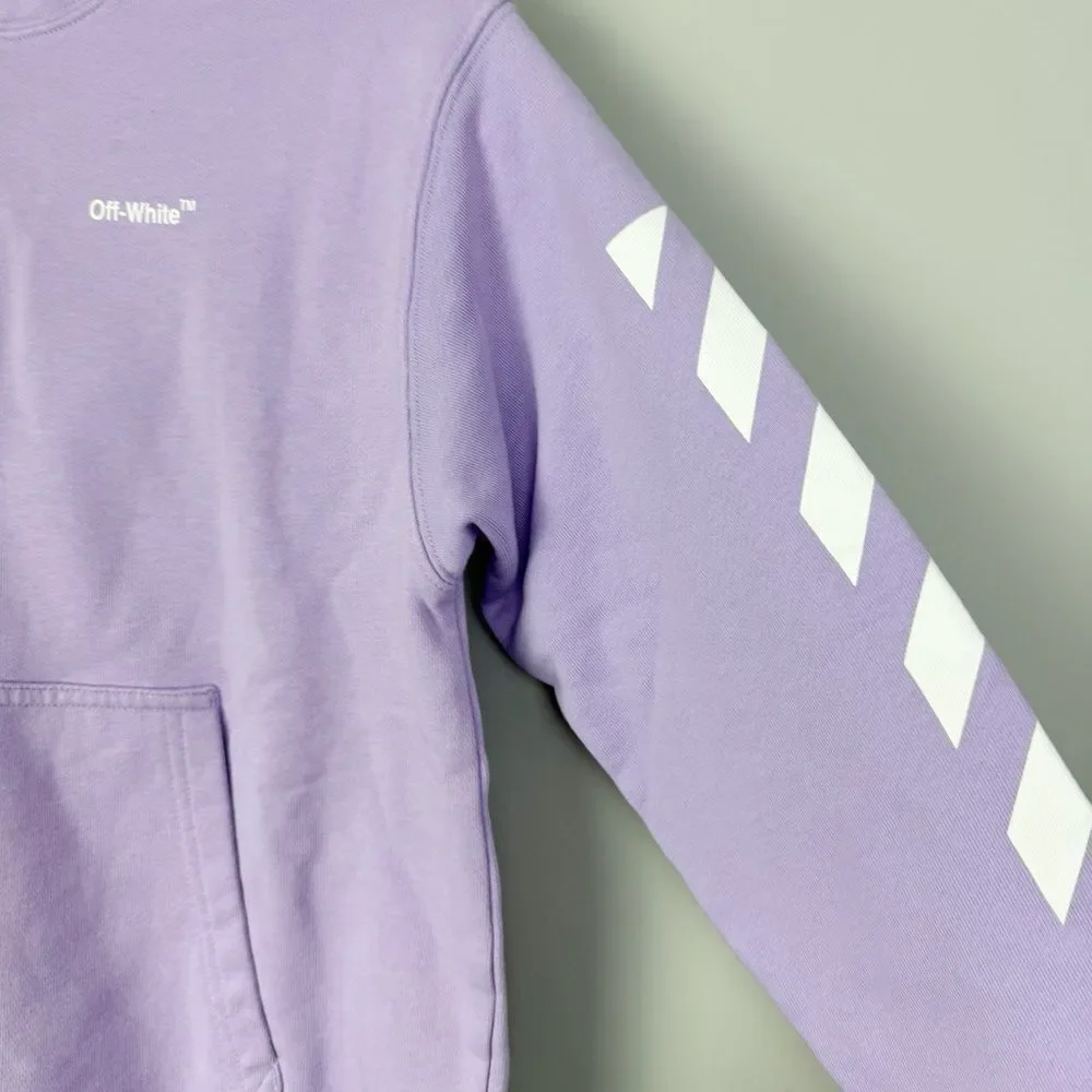 OFF-WHITE | NEW Kid’s Light Purple & White Cotton Logo Hoodie Youth Size 10